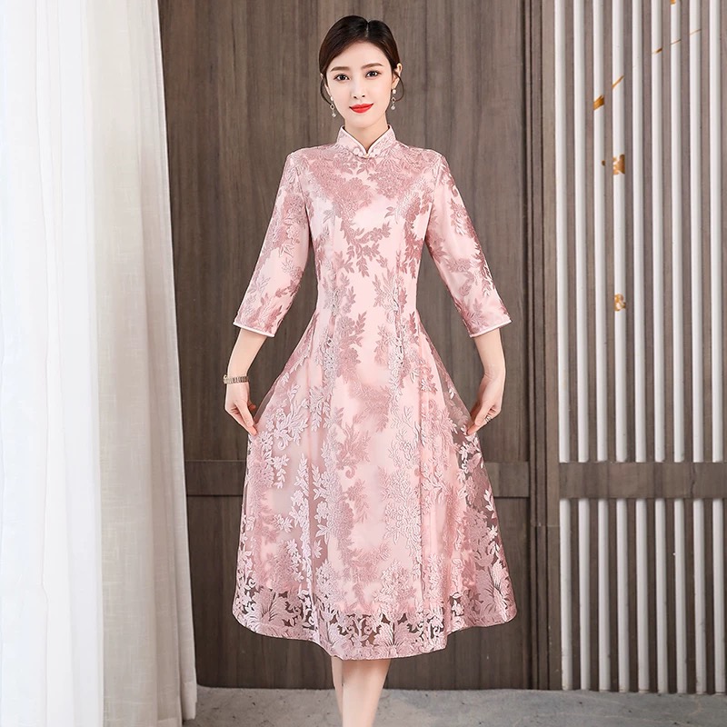 Elegant Women Aodai Vietnam Ch - Ao Dai Vietnam Dress ulasan dan harga