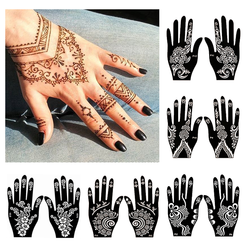 2pcs Henna Tattoo Stencils Tem - Ethnic Fashion India ulasan dan harga