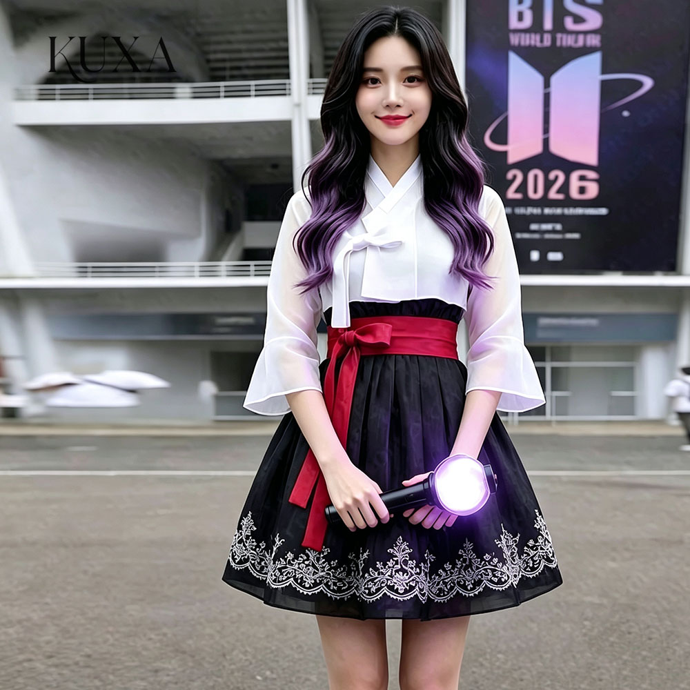 KUXA Modern Appliques Short Co - Hanbok Modern Set ulasan dan harga