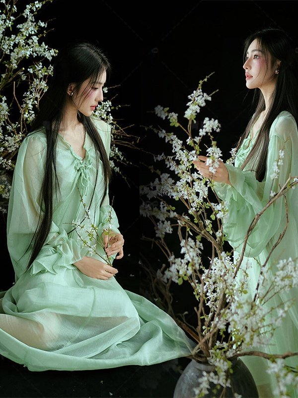 Chinese Style Green Dress Trad - Ethnic Fashion Studio ulasan dan harga