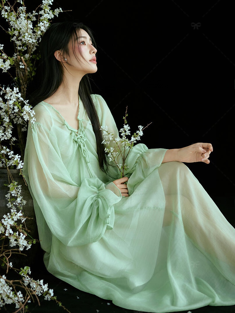 Chinese Style Green Dress Trad - Ethnic Fashion Studio ulasan dan harga