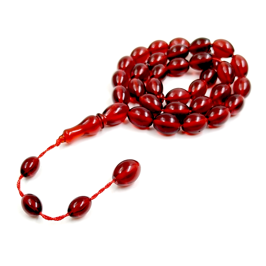 Tasbih Red resin 33 prayer bea - Ethnic Fashion Store ulasan dan harga