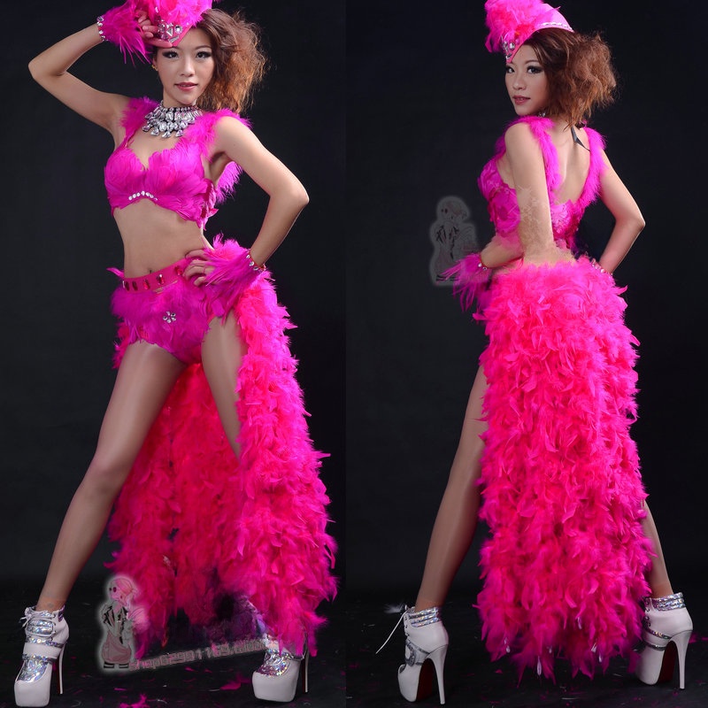 Sexy Long Tail Feather Gogo Pe - Fashion Show Ethnic Wear ulasan dan harga