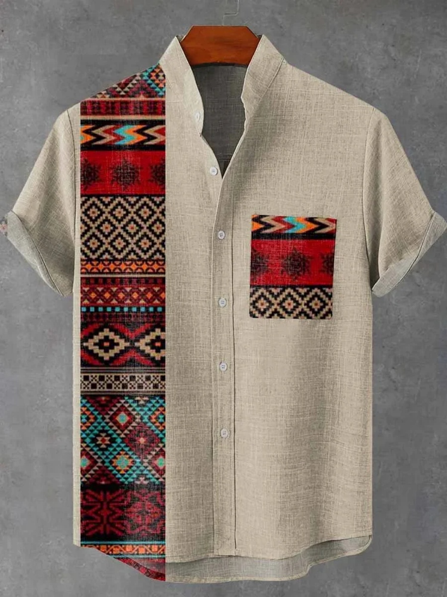 Men's Retro Ethnic Tribal Shor - Men'S Ethnic Fashion Trends ulasan dan harga
