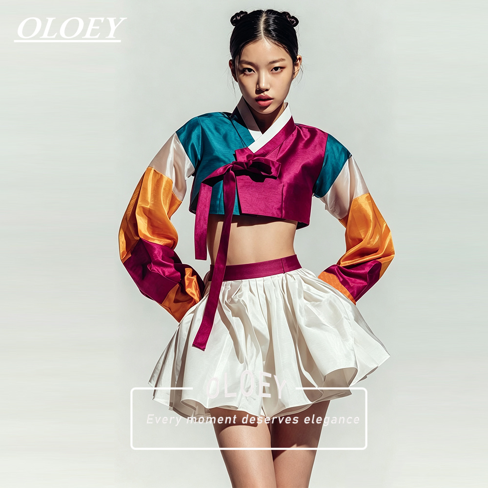 OLOEY Modern Navy Blue Ivory S - Hanbok Modern Set ulasan dan harga